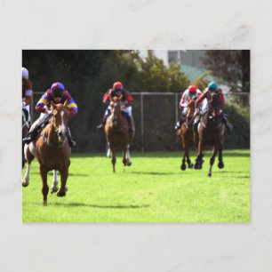 Briefkaart voor paardenraces