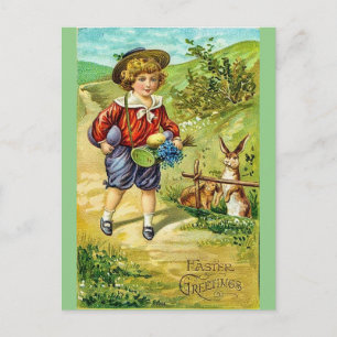 Briefkaart voor peuter en paasmakerij