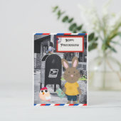 Briefkaart voor postovergangen bij paaspakketten (Staand voorkant)