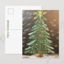 Briefkaart voor prettige kerstbomen