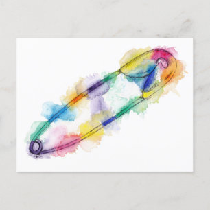 Briefkaart voor regenboogveiligheidspin