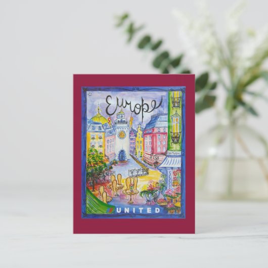 Briefkaart voor reizen in Europa (Staand voorkant)