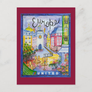 Briefkaart voor reizen in Europa