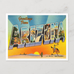 Briefkaart voor reizen van Arizona Vintage