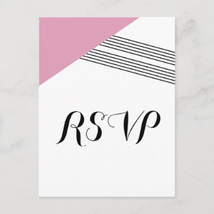 Briefkaart voor roze geometrische stripe respons