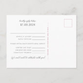 Briefkaart voor roze Zuidwest-Gleam Wedding Reply (Achterkant)