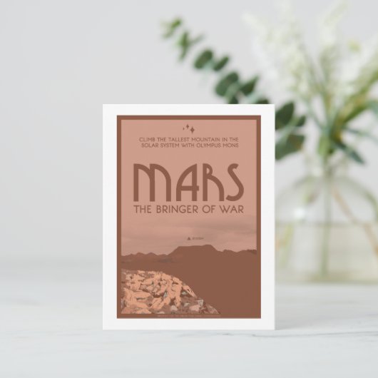 Briefkaart voor ruimtevaart - Mars (Staand voorkant)