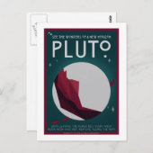 Briefkaart voor ruimtevaart - Pluto (Voorkant / Achterkant)