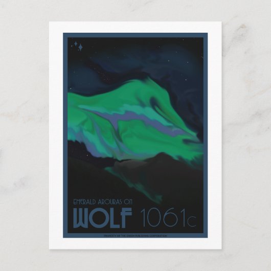 Briefkaart voor ruimtevaart - Wolf 1061c (Voorkant)