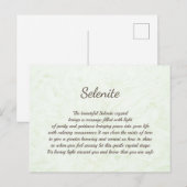 Briefkaart voor selenite Crystal Healing (Voorkant / Achterkant)