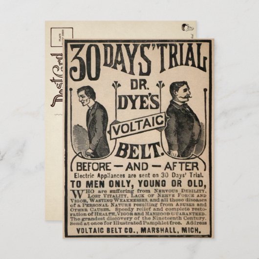 Briefkaart voor  spanningsgordel (Voorkant / Achterkant)