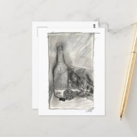 Briefkaart voor stille houtskool
