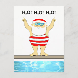 Briefkaart voor swimmer kerst