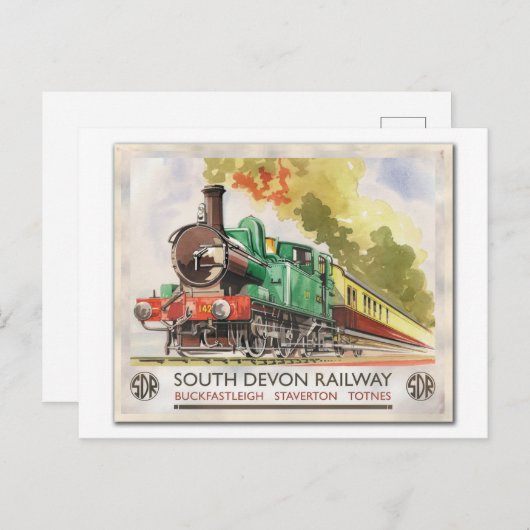 Briefkaart voor treinreis Zuid-Devon Railway Vinta (Voorkant / Achterkant)