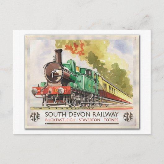Briefkaart voor treinreis Zuid-Devon Railway Vinta (Voorkant)