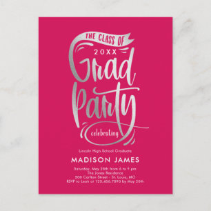 Briefkaart voor uitnodiging van Banner Graduation 