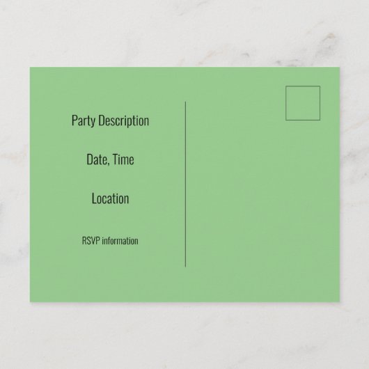 Briefkaart voor uitnodiging van de Dames Golf Leag (Achterkant)