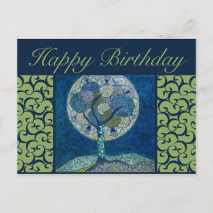 briefkaart voor verjaardag - maan in bloom schilde