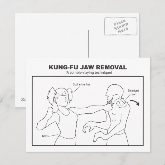 Briefkaart voor verwijdering van Kung-Fu Jaw (Voorkant / Achterkant)