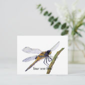 Briefkaart voor vierkantsdragonfly-Waterverf (Staand voorkant)