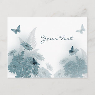 Briefkaart voor vlinders en madeliefjes