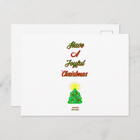 Briefkaart voor vrolijk kerstfeest (Voorkant / Achterkant)