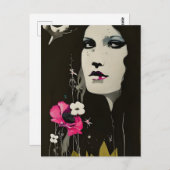 Briefkaart voor vrouwen en bloemen (Voorkant / Achterkant)