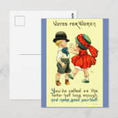 Briefkaart voor vrouwenrechten Cute Suffragette, k (Voorkant / Achterkant)