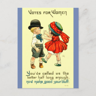Briefkaart voor vrouwenrechten Cute Suffragette, k