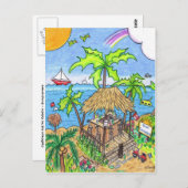 Briefkaart voor zonnebaden (Voorkant / Achterkant)