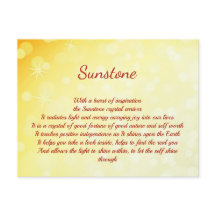 Briefkaart voor zonnesteenkristallen