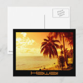 Briefkaart voor zwarte haarzonsondergang (Voorkant / Achterkant)