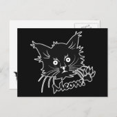 Briefkaart voor zwarte kat (Voorkant / Achterkant)