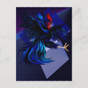 Briefkaart voor zwarte vechtrooster