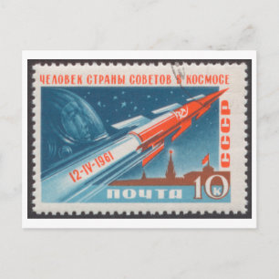Briefkaart Vostok 1 en Yuri Gagarin Flight