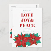 BRIEFKAART VREEMDE kerstfeestdag, JOY & PEACE (Voorkant / Achterkant)