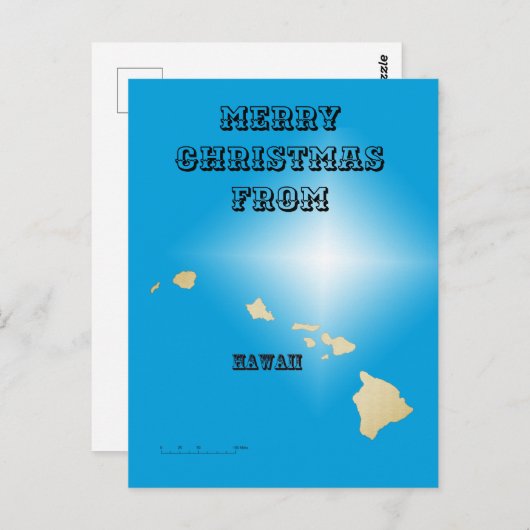 Briefkaart - Vrolijk kerstfeest vanuit Hawaï (Voorkant / Achterkant)