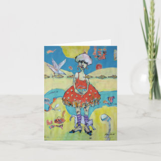 briefkaart "Vrouw met Gouden Vis