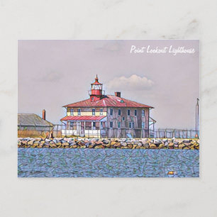 Briefkaart vuurtoren punt