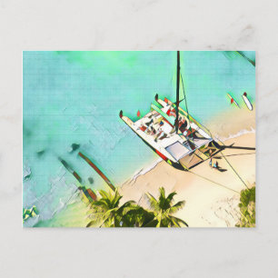 Briefkaart Waikiki Catamaran