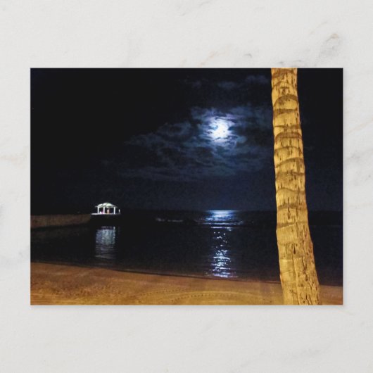 Briefkaart Waikiki Moonrise (Voorkant)