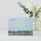 Briefkaart - Washington Monument en Cherry Blossom (Staand voorkant)