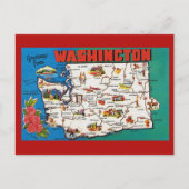 Briefkaart Washington State Map (Voorkant)