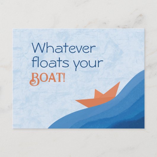 Briefkaart Wat uw boot drijft (Voorkant)