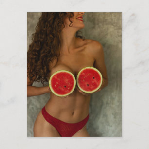Briefkaart Watermelon Summer Bikini