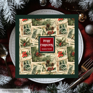 briefkaart waterverf kerstservetten servet