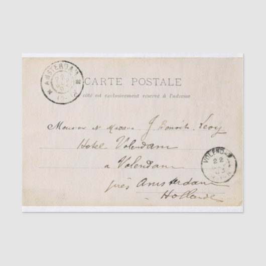  Briefkaart-weefselpapier Tissuepapier (Voorkant)