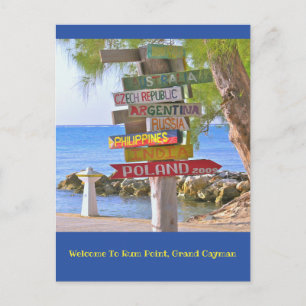 briefkaart/Welkom bij Rum Point, Grand Cayman Briefkaart