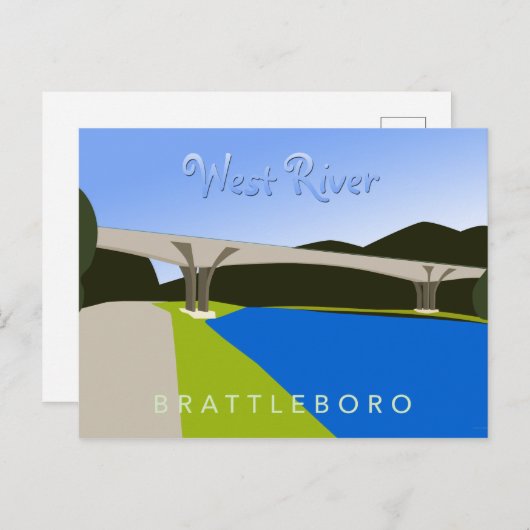 Briefkaart West River Brattleboro (Voorkant / Achterkant)