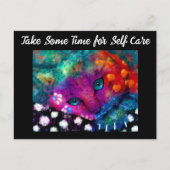  Briefkaart - Whimsical Cat Self Care (Voorkant)